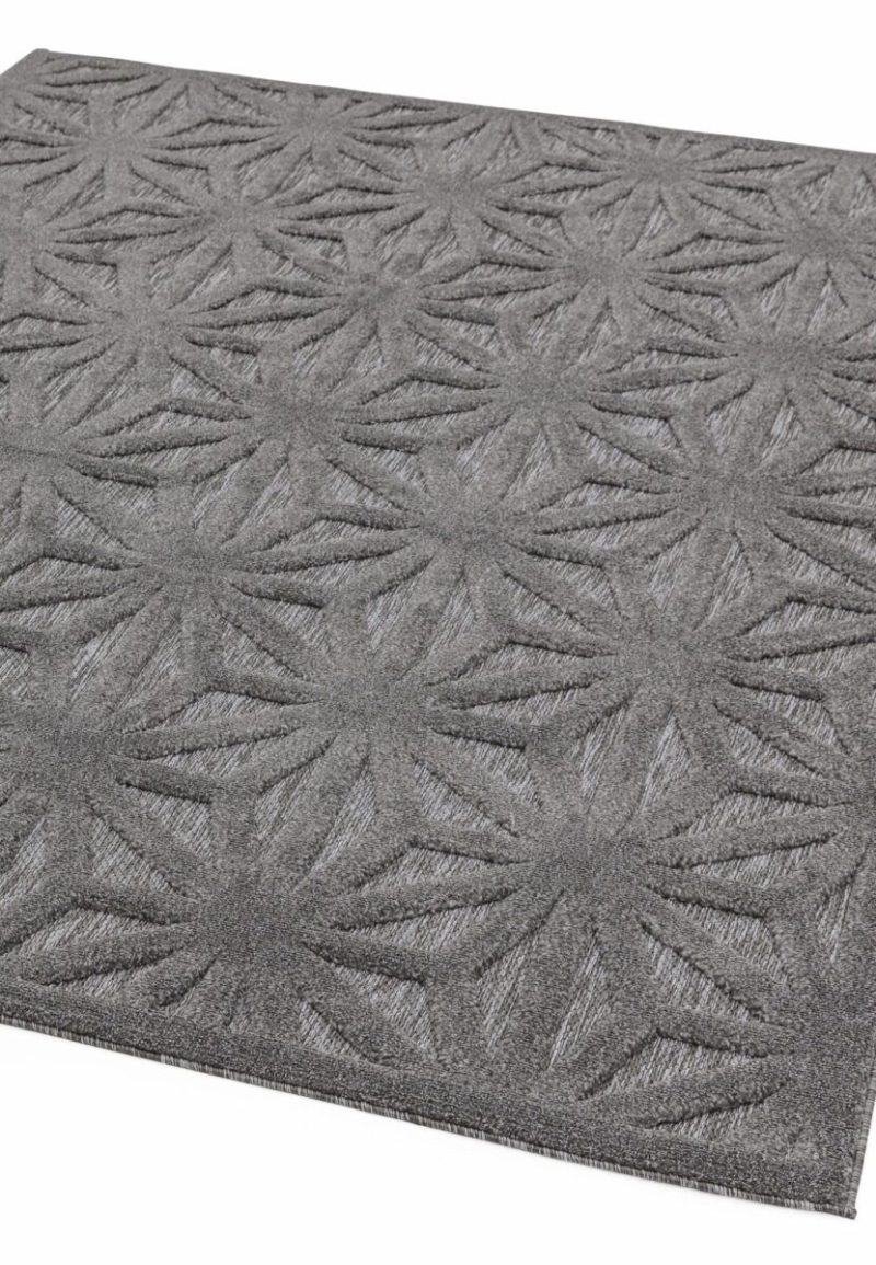 Covor pufos anthracite modern model geometric Salta Anthracite Star 2-11 mm 160x230 cm SALT160230SA01 - imagine 4