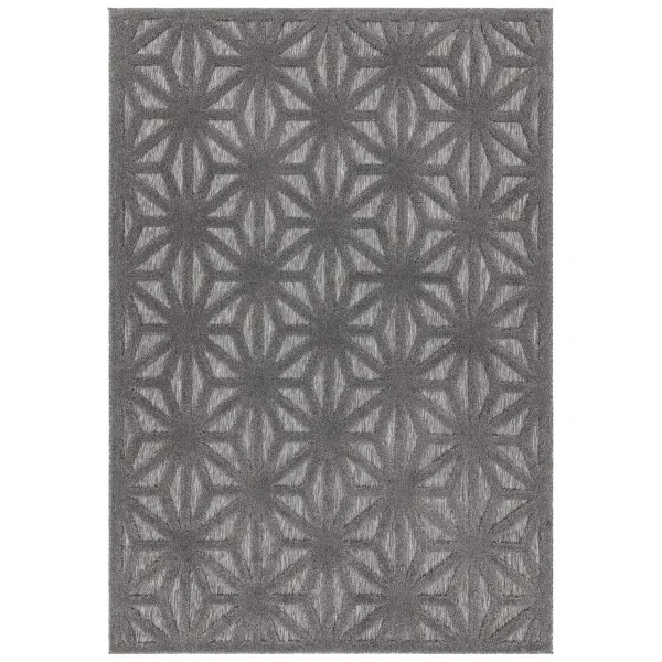 Covor pufos anthracite modern model geometric Salta Anthracite Star 2-11 mm 200x290 cm SALT200290SA01