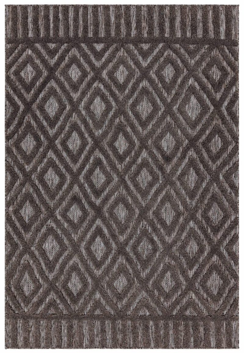 Covor pufos gri modern model geometric Salta Charcoal Diamond 2-11 mm 120x170 cm SALT120170SA02 - imagine 2