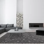 Covor pufos gri modern model geometric Salta Charcoal Diamond 2-11 mm 200x290 cm SALT200290SA02