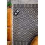 Covor pufos gri modern model geometric Salta Charcoal Diamond 2-11 mm 200x290 cm SALT200290SA02