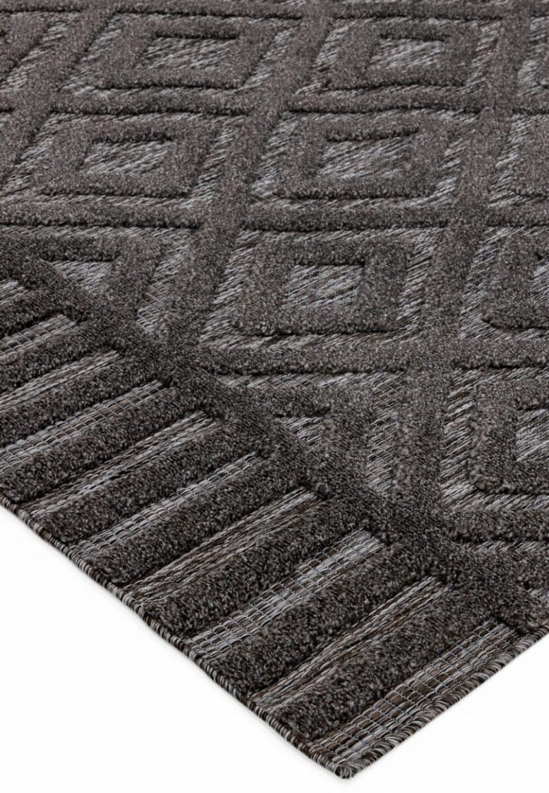 Covor pufos gri modern model geometric Salta Charcoal Diamond 2-11 mm 160x230 cm SALT160230SA02 - imagine 5