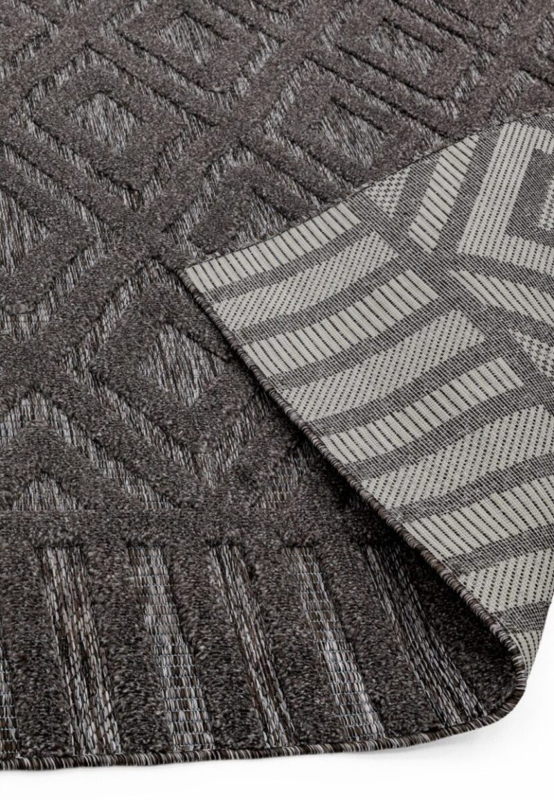 Covor pufos gri modern model geometric Salta Charcoal Diamond 2-11 mm 120x170 cm SALT120170SA02 - imagine 6
