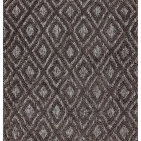 Covor pufos gri modern model geometric Salta Charcoal Diamond 2-11 mm 80x150 cm SALT080150SA02