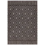 Covor pufos gri modern model geometric Salta Charcoal Diamond 2-11 mm 120×170 cm SALT120170SA02