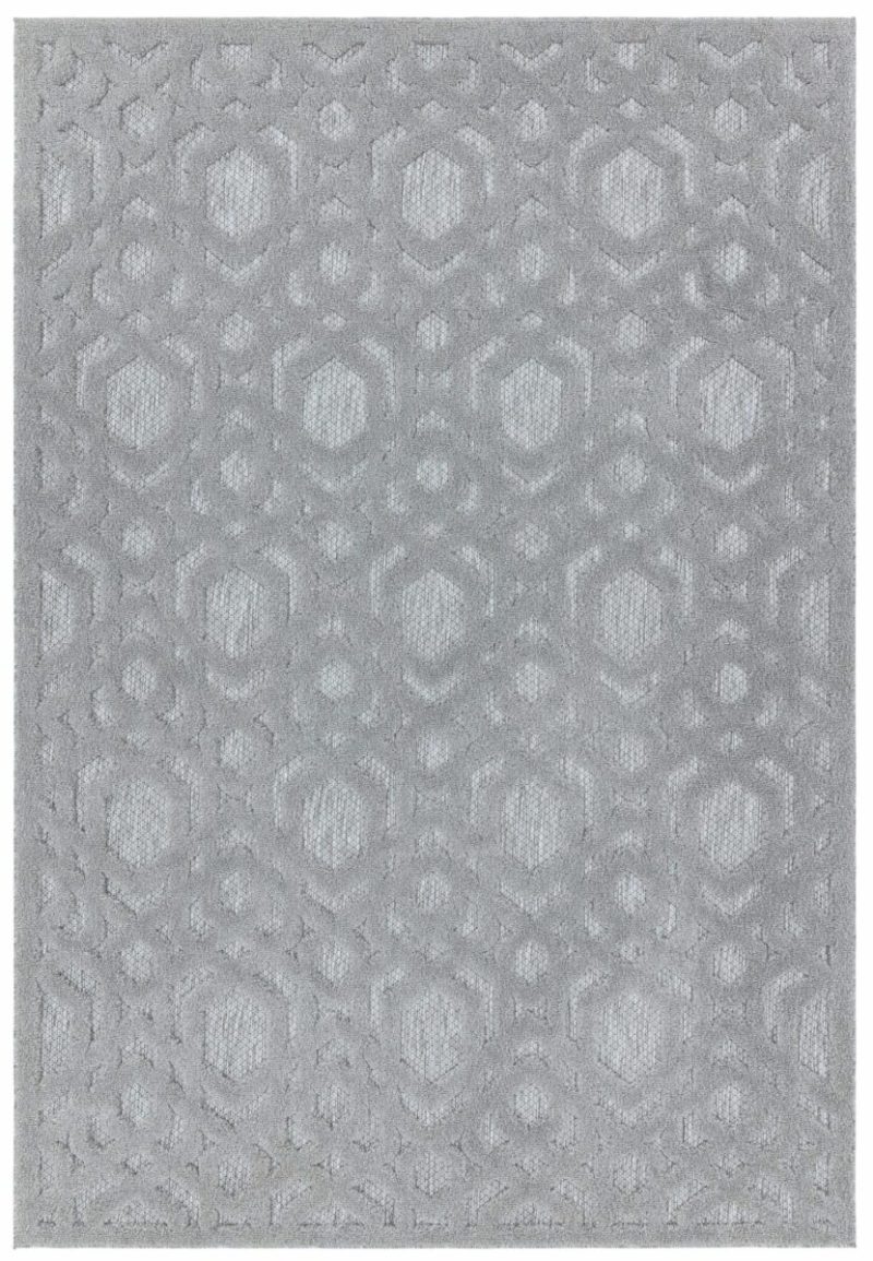 Covor pufos argintiu modern model geometric Salta Silver Geometric 2-11 mm 120x170 cm SALT120170SA03 - imagine 2