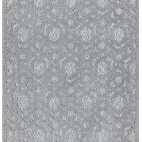 Covor pufos argintiu modern model geometric Salta Silver Geometric 2-11 mm 200x290 cm SALT200290SA03
