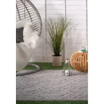 Covor pufos argintiu modern model geometric Salta Silver Geometric 2-11 mm 66x240 cm SALT066240SA03
