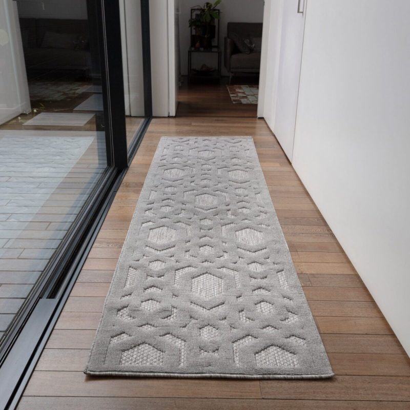 Covor pufos argintiu modern model geometric Salta Silver Geometric 2-11 mm 120x170 cm SALT120170SA03 - imagine 4