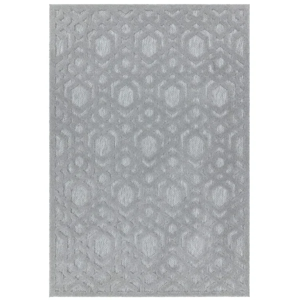 Covor pufos argintiu modern model geometric Salta Silver Geometric 2-11 mm 80x150 cm SALT080150SA03