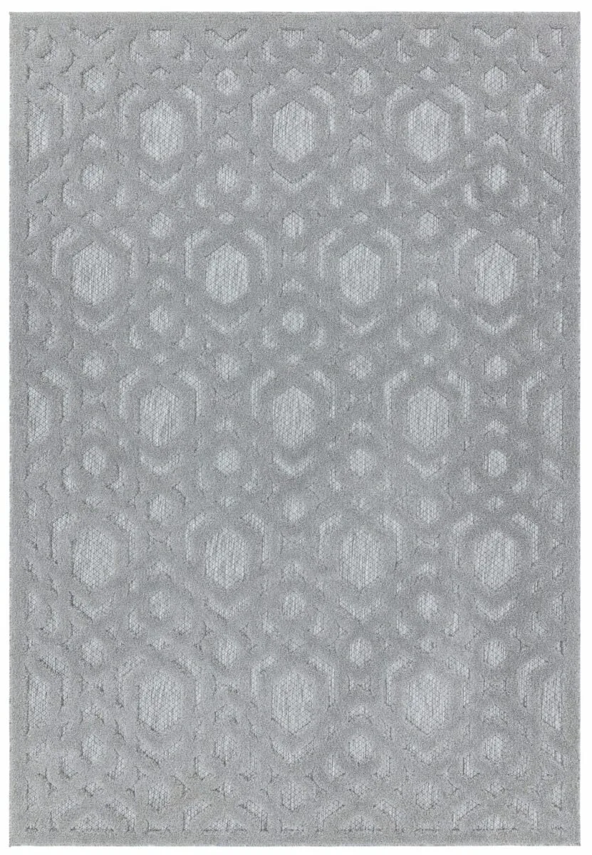 Covor pufos argintiu modern model geometric Salta Silver Geometric 2-11 mm 200×290 cm SALT200290SA03