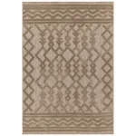 Covor pufos brown modern model geometric Salta Brown Links 2-11 mm 66x240 cm SALT066240SA04