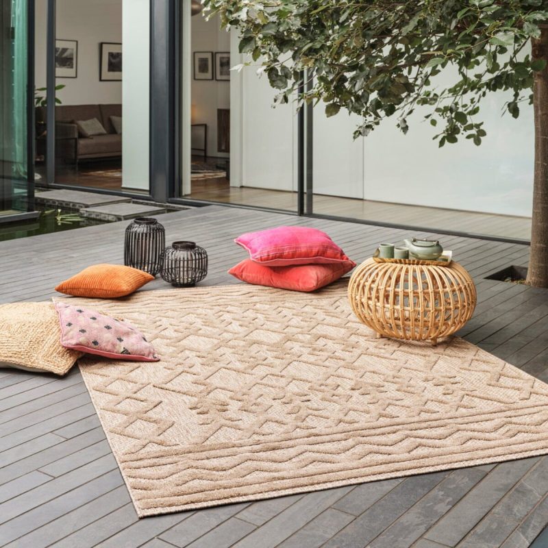 Covor pufos brown modern model geometric Salta Brown Links 2-11 mm 120x170 cm SALT120170SA04 - imagine 3