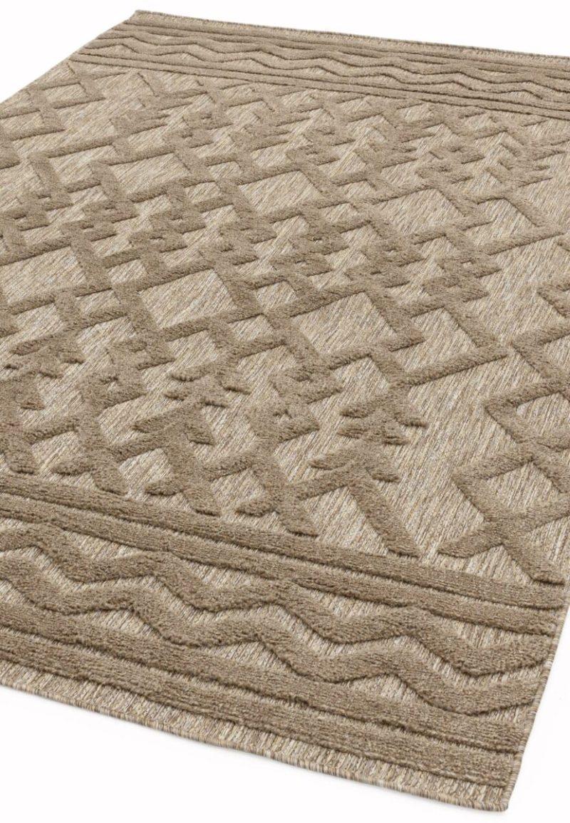 Covor pufos brown modern model geometric Salta Brown Links 2-11 mm 120x170 cm SALT120170SA04 - imagine 4