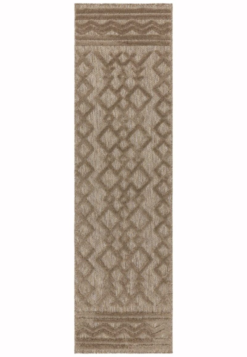 Covor pufos brown modern model geometric Salta Brown Links 2-11 mm 120x170 cm SALT120170SA04 - imagine 6