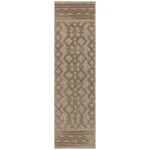 Covor pufos brown modern model geometric Salta Brown Links 2-11 mm 66x240 cm SALT066240SA04