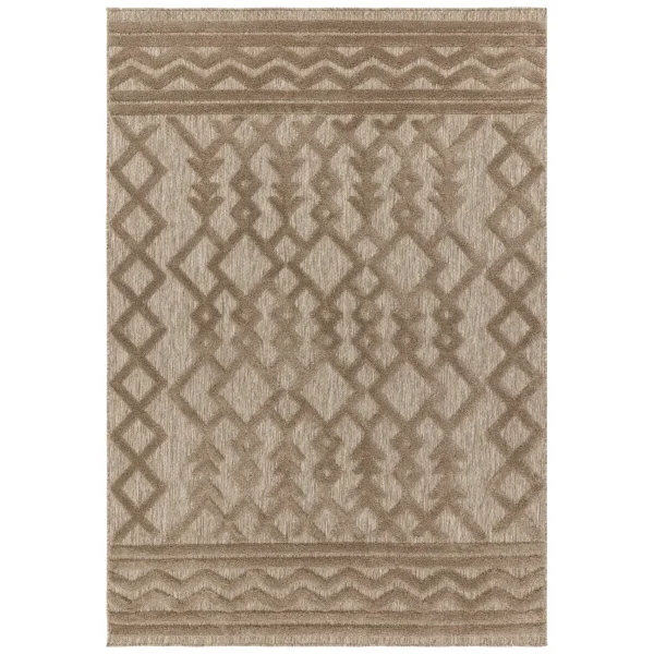 Covor pufos brown modern model geometric Salta Brown Links 2-11 mm 80x150 cm SALT080150SA04