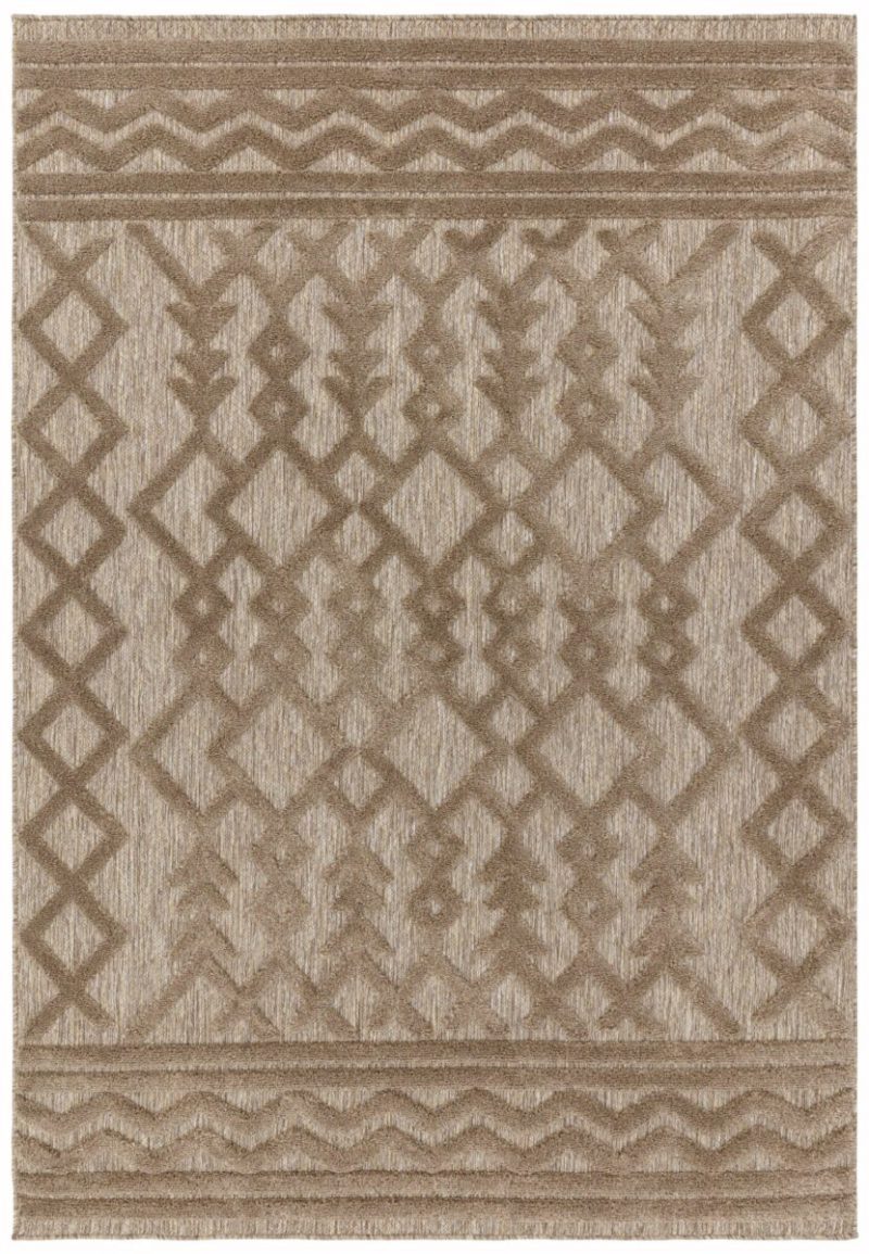 Covor pufos brown modern model geometric Salta Brown Links 2-11 mm 160x230 cm SALT160230SA04