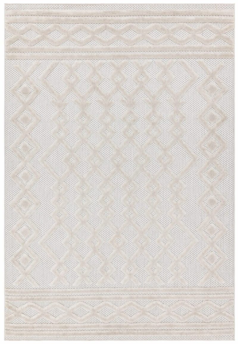 Covor pufos alb modern model geometric Salta White Links 2-11 mm 66x240 cm SALT066240SA05 - imagine 2