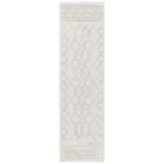 Covor pufos alb modern model geometric Salta White Links 2-11 mm 80x150 cm SALT080150SA05