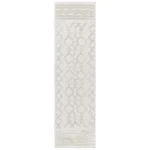 Covor pufos alb modern model geometric Salta White Links 2-11 mm 200x290 cm SALT200290SA05
