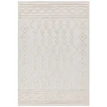 Covor pufos alb modern model geometric Salta White Links 2-11 mm 200×290 cm SALT200290SA05