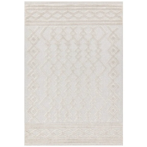 Covor pufos alb modern model geometric Salta White Links 2-11 mm 66x240 cm SALT066240SA05
