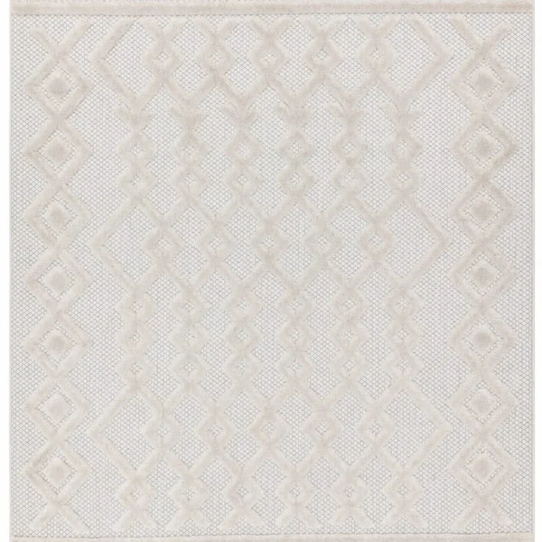 Covor pufos alb modern model geometric Salta White Links 2-11 mm 66x240 cm SALT066240SA05