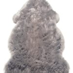 Covor pufos argintiu din blană de oaie lucrat manual modern model uni Sheepskin Silver 70 mm Silver SHEE060180SILV