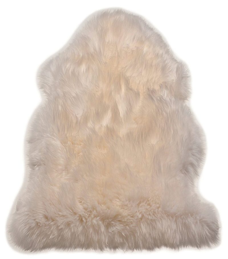 Covor pufos alb din blană de oaie lucrat manual modern model uni Sheepskin White 70 mm White SHEE060090WHIT - imagine 2