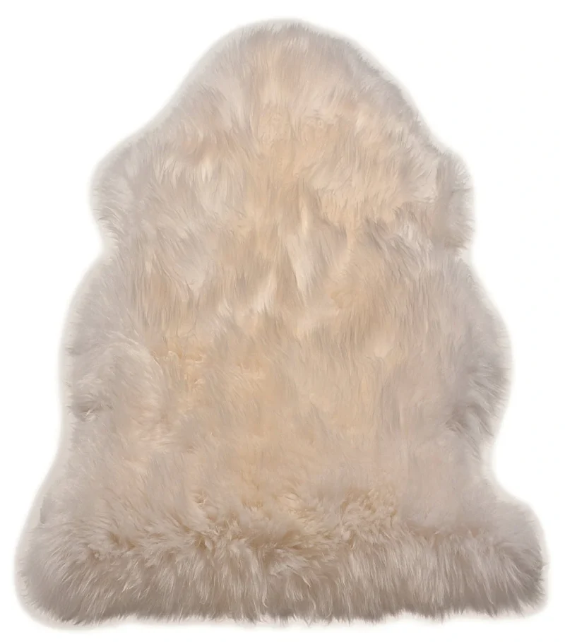 Covor pufos alb din blană de oaie lucrat manual modern model uni Sheepskins Sexto White 70 mm 180x180 cm SHEE180180WHIT - imagine 2