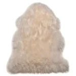 Covor pufos alb din blană de oaie lucrat manual modern model uni Sheepskins Sexto White 70 mm 180×180 cm SHEE180180WHIT