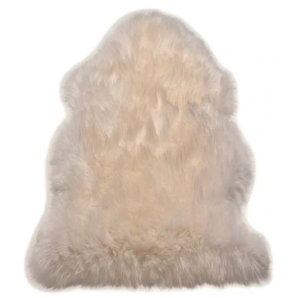 Covor pufos alb din blană de oaie lucrat manual modern model uni Sheepskins Sexto White 70 mm 180x180 cm SHEE180180WHIT