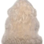 Covor pufos alb din blană de oaie lucrat manual modern model uni Sheepskins Sexto White 70 mm 180×180 cm SHEE180180WHIT