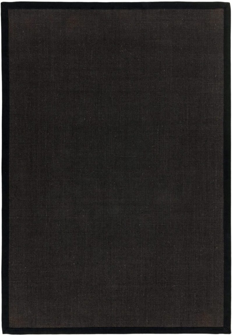 Covor negru din sisal bumbac modern outdoor model uni Sisal Black Black 4 mm 068x300 cm SISA068300BLAC - imagine 2