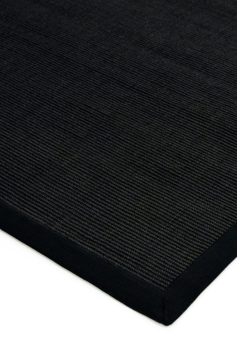 Covor negru din sisal bumbac modern outdoor model uni Sisal Black Black 4 mm 068x300 cm SISA068300BLAC - imagine 4