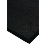 Covor negru din sisal bumbac modern outdoor model uni Sisal Black Black 4 mm 240x340 cm SISA240340BLAC