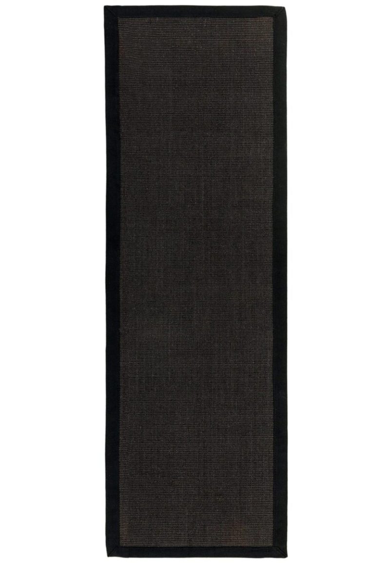 Covor negru din sisal bumbac modern outdoor model uni Sisal Black Black 4 mm 068x300 cm SISA068300BLAC - imagine 5