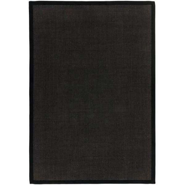 Covor negru din sisal bumbac modern outdoor model uni Sisal Black Black 4 mm 068x300 cm SISA068300BLAC