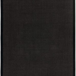 Covor negru din sisal bumbac modern outdoor model uni Sisal Black Black 4 mm 160x230 cm SISA160230BLAC