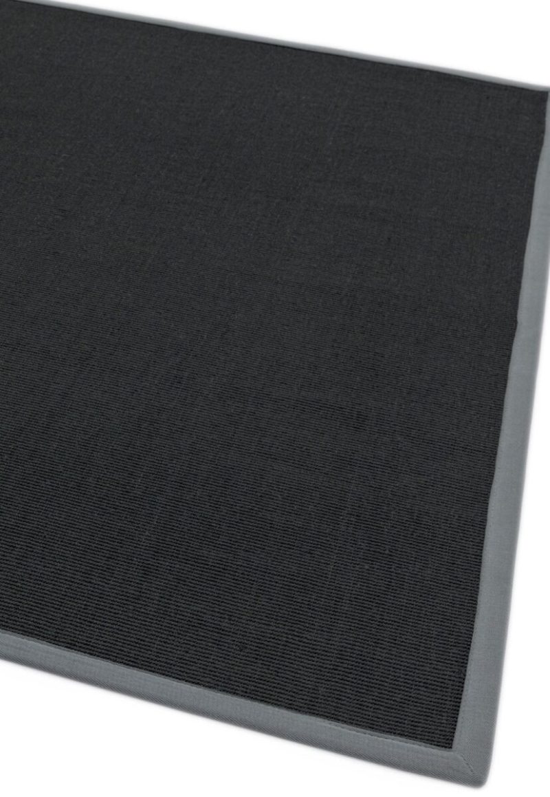 Covor negru gri din sisal bumbac modern outdoor model uni Sisal Black Grey 4 mm 160x230 cm SISA160230GREY - imagine 3