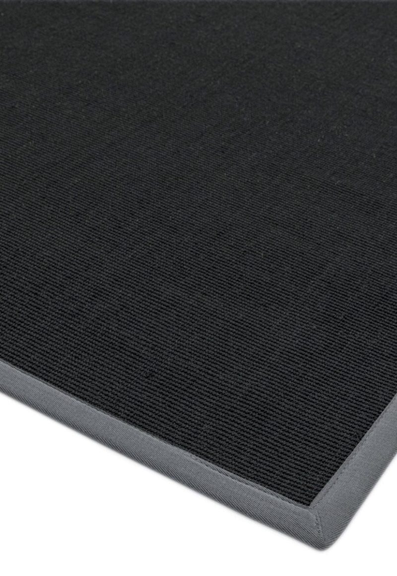 Covor negru gri din sisal bumbac modern outdoor model uni Sisal Black Grey 4 mm 160x230 cm SISA160230GREY - imagine 4