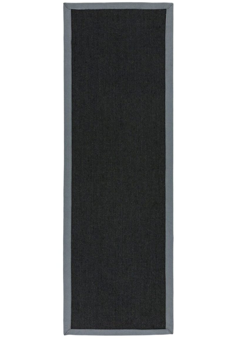 Covor negru gri din sisal bumbac modern outdoor model uni Sisal Black Grey 4 mm 160x230 cm SISA160230GREY - imagine 5