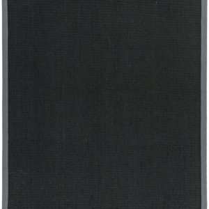 Covor negru gri din sisal bumbac modern outdoor model uni Sisal Black Grey 4 mm 200x300 cm SISA200300GREY