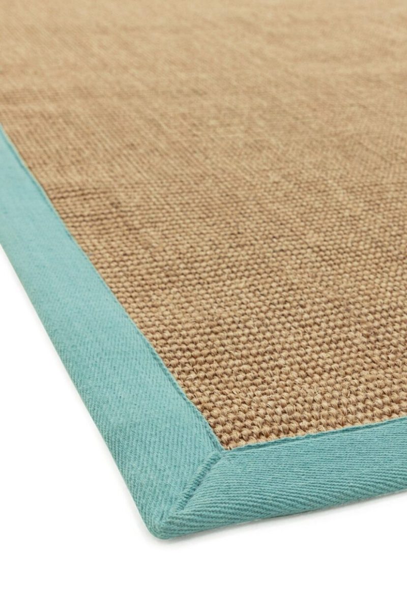 Covor aqua din sisal bumbac modern outdoor model uni Sisal Linen Aqua 4 mm 120x180 cm SISA120180AQUA - imagine 4