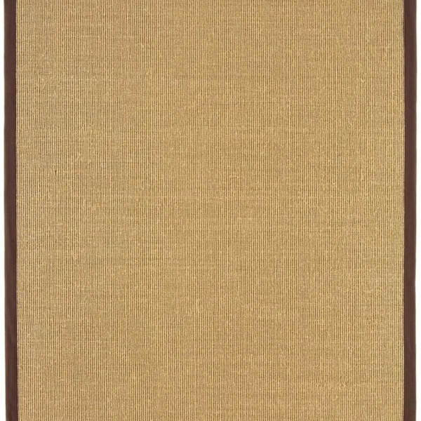Covor maro din sisal bumbac modern outdoor model uni Sisal Linen Chocolate 4 mm 068x240 cm SISA068240CHOC