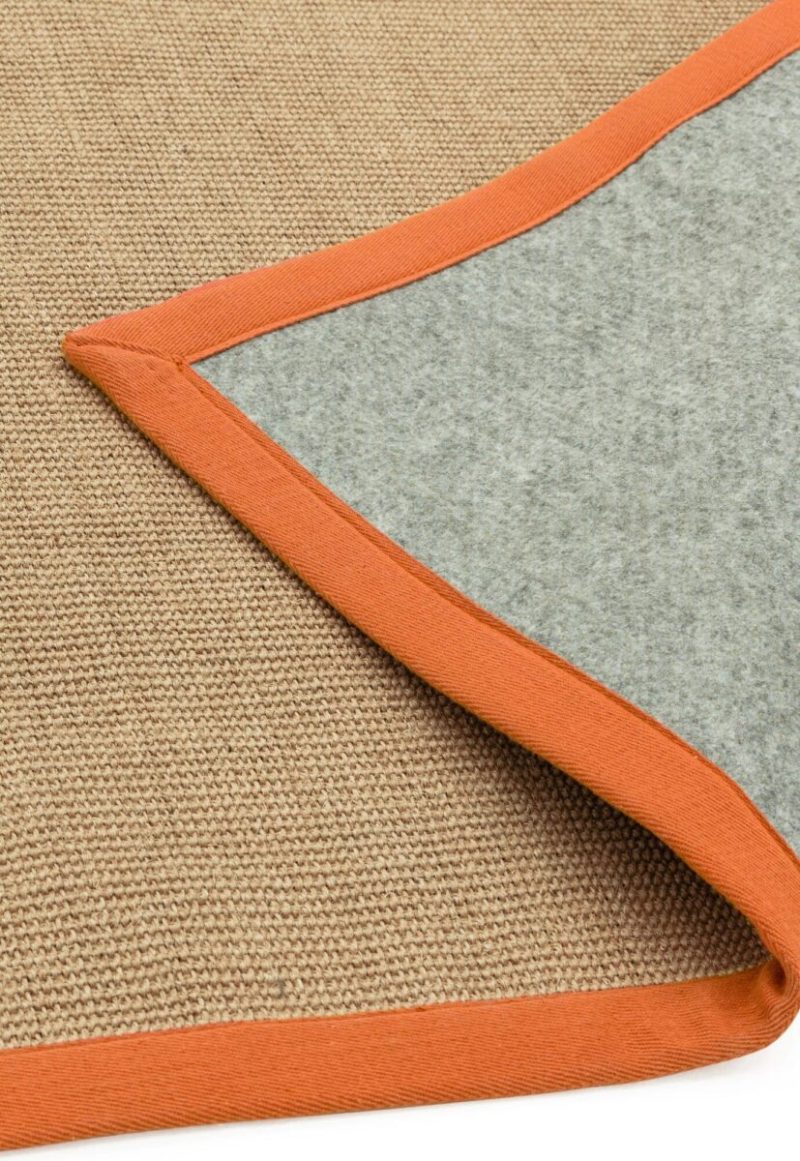 Covor orange din sisal bumbac modern outdoor model uni Sisal Linen Orange 4 mm 240x340 cm SISA240340ORAN - imagine 3