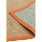 Covor orange din sisal bumbac modern outdoor model uni Sisal Linen Orange 4 mm 068x240 cm SISA068240ORAN