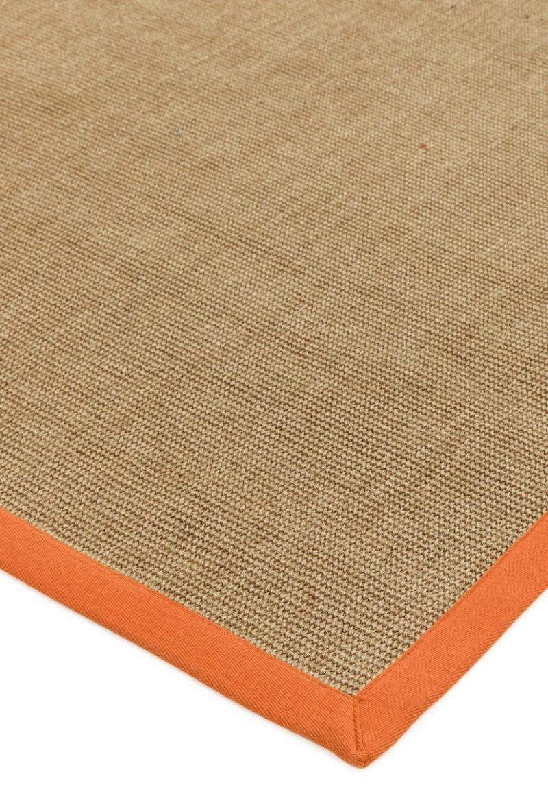 Covor orange din sisal bumbac modern outdoor model uni Sisal Linen Orange 4 mm 240x340 cm SISA240340ORAN - imagine 4