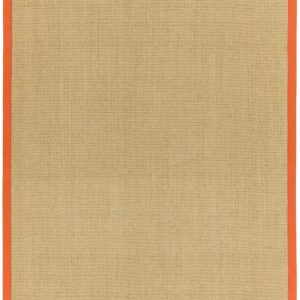 Covor orange din sisal bumbac modern outdoor model uni Sisal Linen Orange 4 mm 240x340 cm SISA240340ORAN